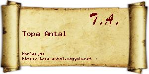 Topa Antal névjegykártya